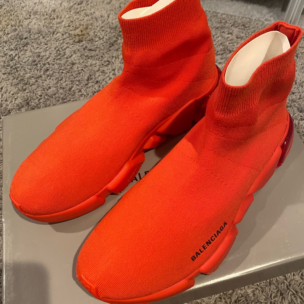 Balenciaga Speed Trainer, Size 9.5, Red